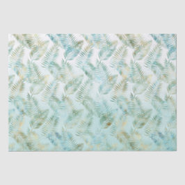 Gold Aqua Green Tropical Blätter Seidenpapier