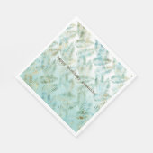 Gold Aqua Green Tropical Blätter Serviette (Ecke)