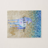 Gold Aqua Lila Glitzer Sparkone Puzzle (Horizontal)