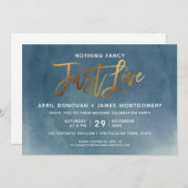 Gold Aqua Ombre Nichts Extravagant nur Liebe Brush Einladung (Vorne/Hinten)