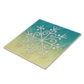 Gold Aqua Ombre Snowflake Winter Holiday Tile Fliese (Seite)