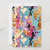 Gold Aqua Pink Abstrakt Leopard Einladung (Rückseite)