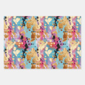 Gold Aqua Pink Abstrakt Leopard Geschenkpapier Set (Vorderseite 2)
