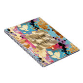 Gold Aqua Pink Abstrakt Leopard Notizblock (Rechte Seite)