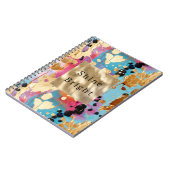 Gold Aqua Pink Abstrakt Leopard Notizblock (Linke Seite)