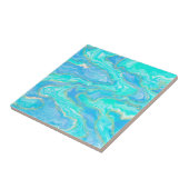 Gold, Aqua und Blue Abstrakt Fliese (Seite)