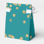 Gold Aquamarin 80. Geburtstag Danke Confetti Geschenkschachtel (Rückseite)