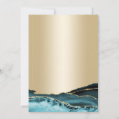 Gold Aquamarin Agate 30. Geburtstag Einladung (Rückseite)