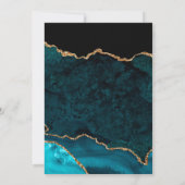 Gold Aquamarin Agate Wedding Einladung (Rückseite)