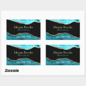 Gold Aquamarin Black Agate, Name, Beruf Telefonnum Rechteckiger Aufkleber (Blatt)