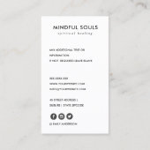 GOLD AQUAMARIN BLAUE LOTUS EINFACHER REIKI SPIRITU VISITENKARTE (Rückseite)