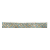 Gold Aquamarin Blue Green Glitzy Leopard Print Satinband (Vorderseite)