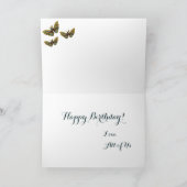 Gold & Aquamarin Butterfly Geburtstagskarte Dankeskarte (Innenseite)