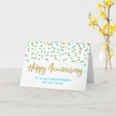 Gold Aquamarin Confetti Anniversary Card Karte (Gelbe Blume)