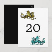 Gold Aquamarin Dragon Tischnummer Postcard (Vorne/Hinten)