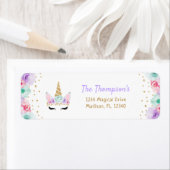 Gold Aquamarin rosa Lila EinhornRücksendeadresse (Insitu)