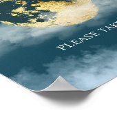 Gold Aquamarin über dem Moon Lieblings Baby Dusche Poster (Ecke)