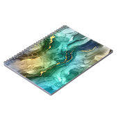 Gold, Aquamarin und dunkelgrau, flüssig Notizblock (Linke Seite)