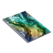 Gold, Aquamarin und dunkelgrau, flüssig Notizblock (Rechte Seite)