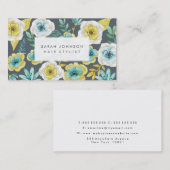Gold Aquamarine Blumenhaar Stylist Business Cards Visitenkarte (Vorne/Hinten)