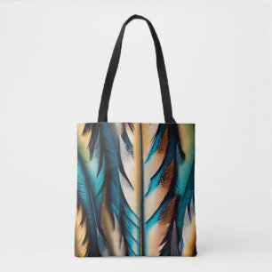 Gold & Aquamarine Federn Kunst Tasche