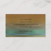 Gold Aquamarine Green Strip Business Card Visitenkarte (Rückseite)