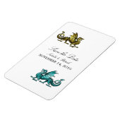 Gold Aquamariner Drache Speichern Sie das Date Mag Magnet (Linke Seite)