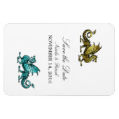 Gold Aquamariner Drache Speichern Sie das Date Mag Magnet (Horizontal)
