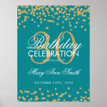 Gold Aquamariner Glitzer Confetti 30. Geburtstag