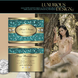 Gold Aquamariner Glitzer Lumineszente Sterne Diama Visitenkarte