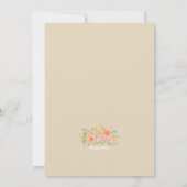 Gold Aquarell Floral Erster Geburtstag Einladung (Rückseite)