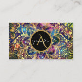 Gold Aquarell und Nebula Mandala Visitenkarte (Vorderseite)
