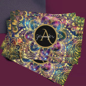 Gold Aquarell und Nebula Mandala Visitenkarte