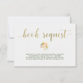 Gold Aquarellblume | Babydusche Buchungsanfrage Einladung (Vorderseite)