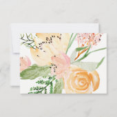 Gold Aquarellblume | Babydusche Buchungsanfrage Einladung (Rückseite)