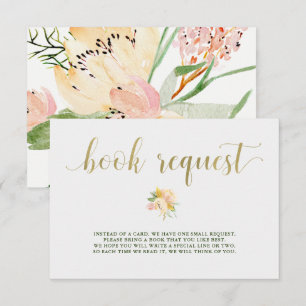 Gold Aquarellblume   Babydusche Buchungsanfrage Einladung