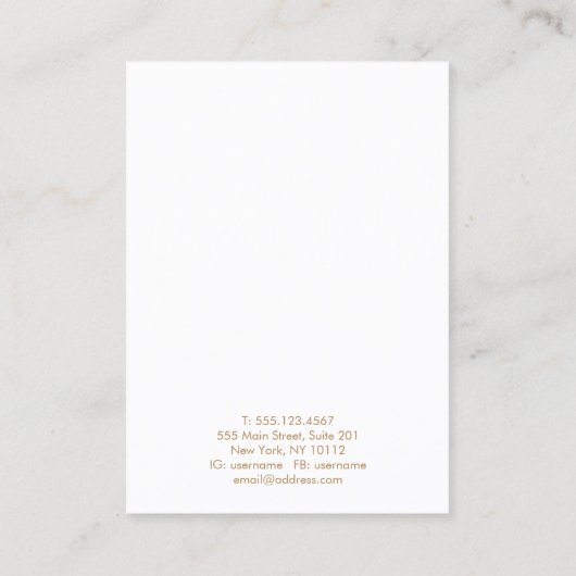 Gold Aquarellfarbenfaser-Armband-Anzeiger Visitenkarte (Rückseite)