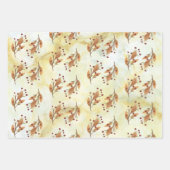 Gold Aquarellfolien und Berries Geschenkpapier Set (Vorderseite 2)