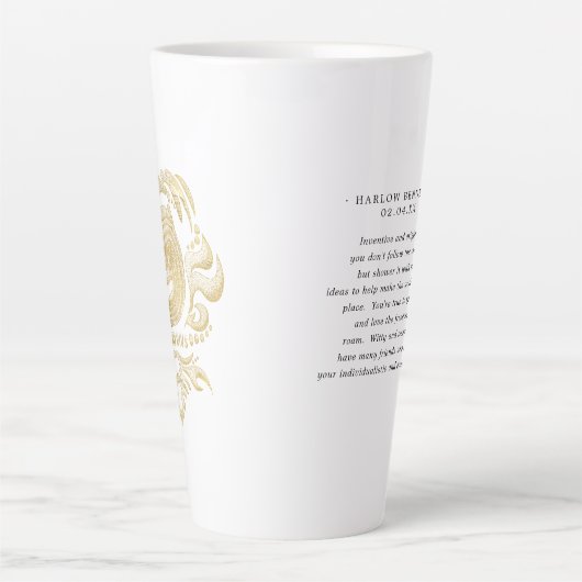 Gold Aquarius Astrologie Zodiac-Zeichen | Monogram Milchtasse (Vorderseite)