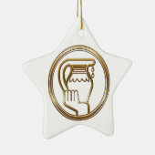 Gold Aquarius Zodiac Water Bearer Astrology Sign Keramikornament (Rechts)