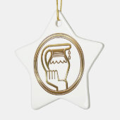Gold Aquarius Zodiac Water Bearer Astrology Sign Keramikornament (Links)