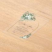 Gold Arch & Eukalyptus Transparentes Brautparty Acryleinladungen (Ablage )