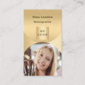 Gold arch Foto Qr Logo Premium Visitenkarte (Vorderseite)