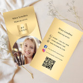 Gold arch Foto Qr Logo Premium Visitenkarte