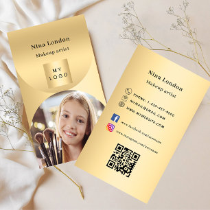 Gold arch Foto Qr Logo Premium Visitenkarte