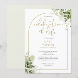 Gold Arch Greeneration Beerdigung des Lebens Einladung