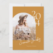 Gold Arch Moderne Graduierungspartei für Minimalis Einladung (Vorderseite)