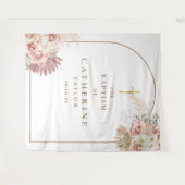 Gold Arch Pampas Grass Taufen Foto Hintergrund Wandteppich (Vorderseite (Horizontal))