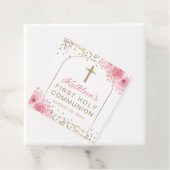 Gold Arch Pink Floral Erste Kommune Vielen Dank Geschenkanhänger (Beispiel)
