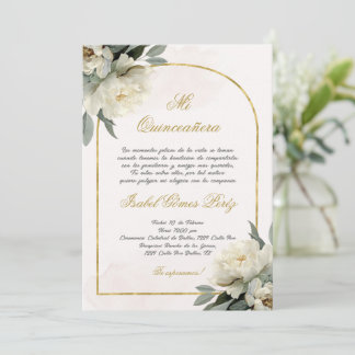 Gold Arch Quinceanera-Einladung auf Spanisch Einladung